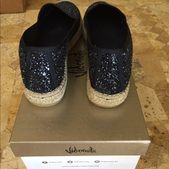 Vidorreta Sparkly Glitter Navy Espadrilles Size 8 - Picture 6 of 8